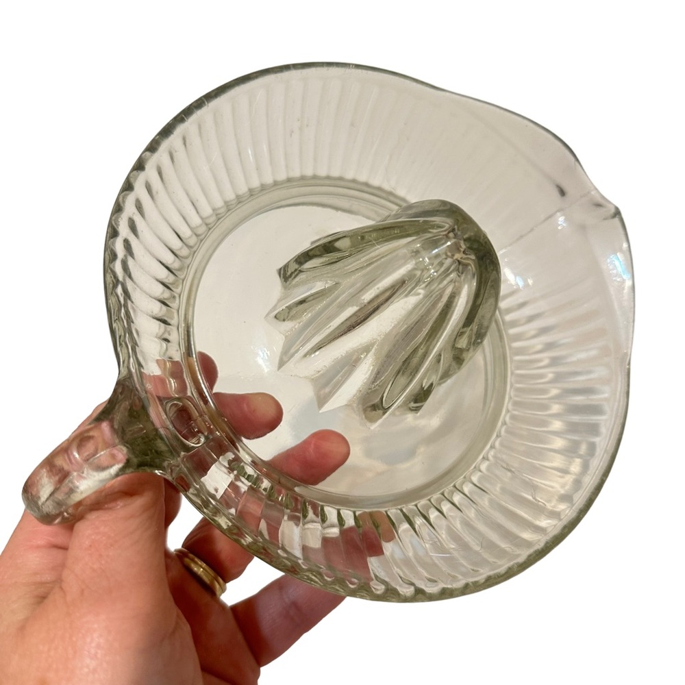 Vintage Glass Ribbed Citrus Juicer